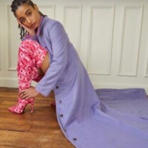 Vera Wang Periwinkle Long Coat (Made to Order)